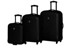WOW IT Luggage Expandable Hard 4 Wheel Medium Suitcase Black